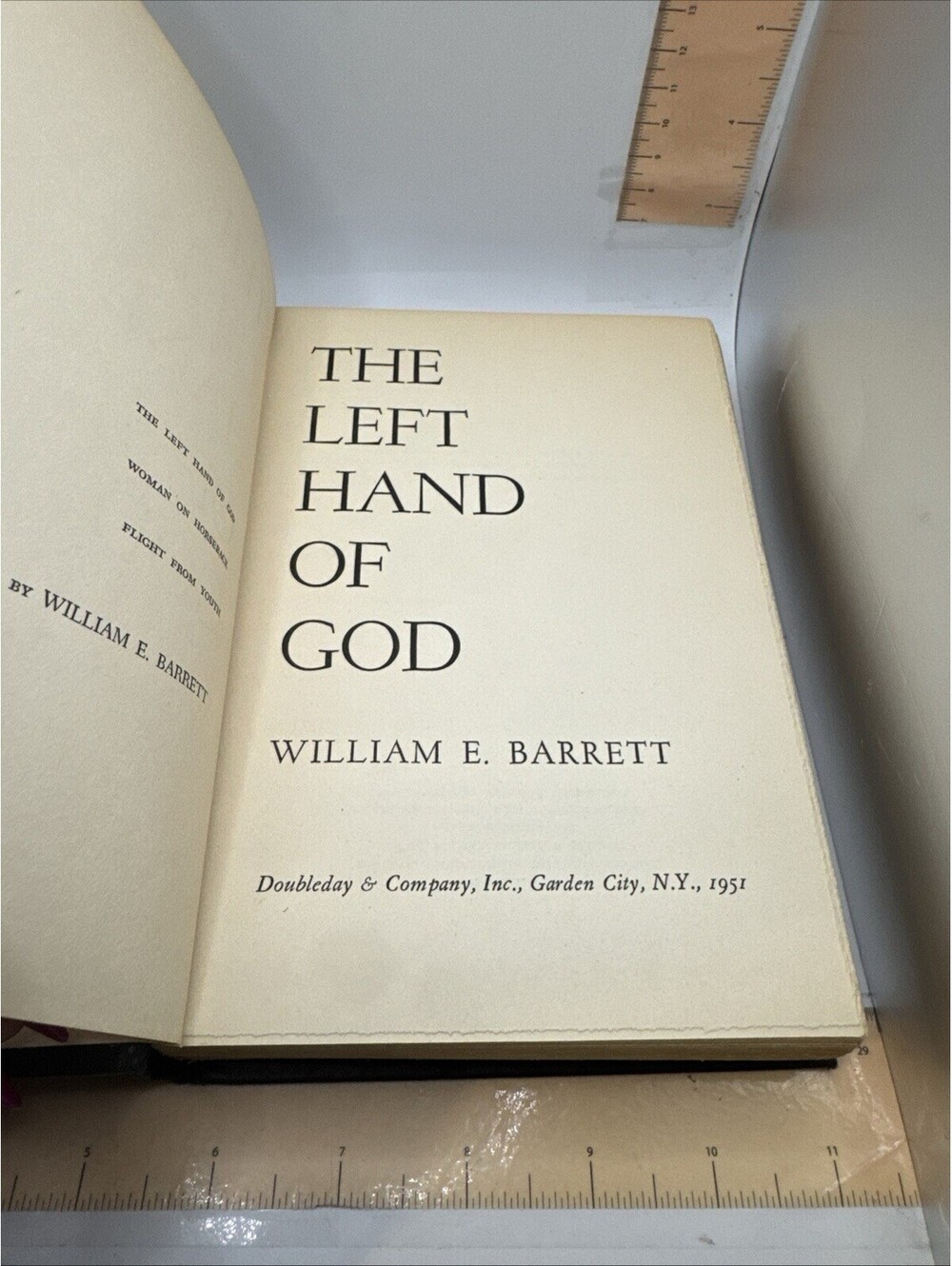 Vintage THE LEFT HAND OF GOD William Barrett HC 1951 Book